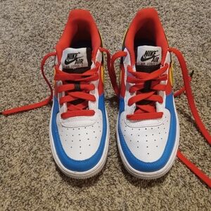 NikeAir Force Ones Uno Edition Multi Color Blue red white yellow black green Sz5